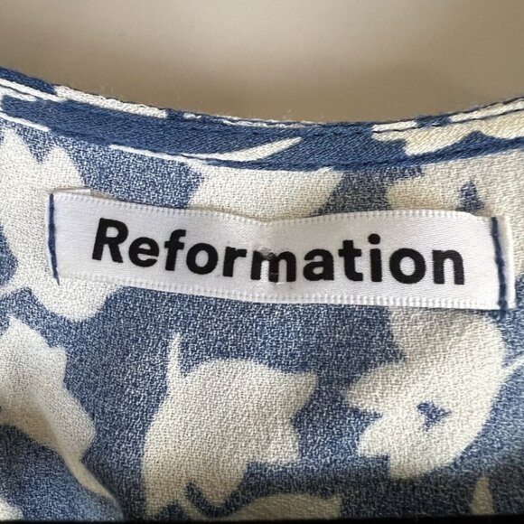 Reformation Beechwood Floral Midi Dress in Blue Tulip $248 - Picture 13 of 15